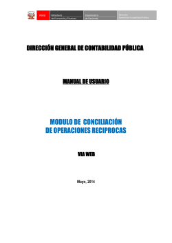 MODULO DE  CONCILIACIÓN DE OPERACIONES RECIPROCAS  DIRECCIÓN GENERAL DE CONTABILIDAD PÚBLICA