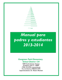 Manual para padres y estudiantes 2013-2014 Evergreen Park Elementary