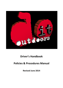 Driver’s Handbook Policies &amp; Procedures Manual Revised June 2014