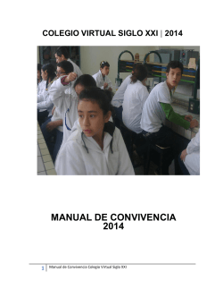 MANUAL DE CONVIVENCIA 2014  COLEGIO VIRTUAL SIGLO XXI