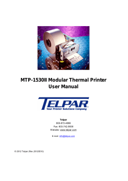 MTP-1530II Modular Thermal Printer User Manual Telpar 800-872-4886