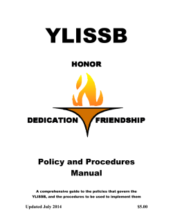 YLISSB Policy and Procedures Manual