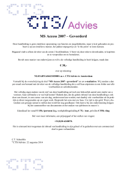 MS Access 2007 – Gevorderd