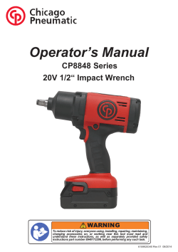 Operator’s Manual CP8848 Series 20V 1/2“ Impact Wrench WARNING