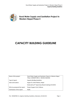 CAPACITY BUILDING GUIDELINE Rural Water Supply and Sanitation Project in