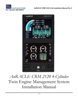 AuRACLE CRM 2120 4-Cylinder Twin Engine Management System Installation Manual