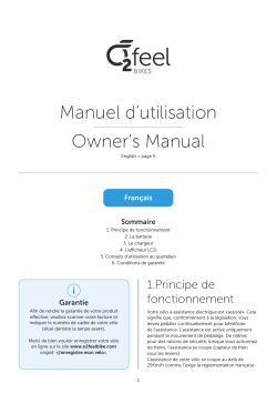 Manuel d’utilisation Owner’s Manual Sommaire Français