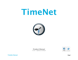 TimeNet Product Manual TimeNet Manual