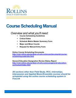 Course Scheduling Manual Overview and what you’ll need: