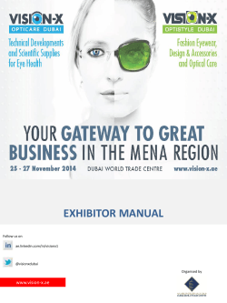 EXHIBITOR MANUAL www.vision-x.ae Follow us on ae.linkedin.com/in/visionx1