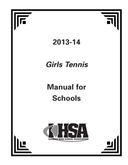 2013-14 Manual for Schools Girls Tennis