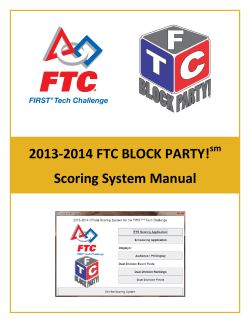 2013-2014 FTC BLOCK PARTY! Scoring System Manual sm