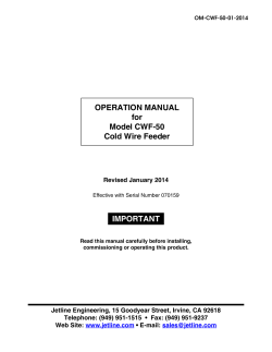 IMPORTANT OPERATION MANUAL for Model CWF-50