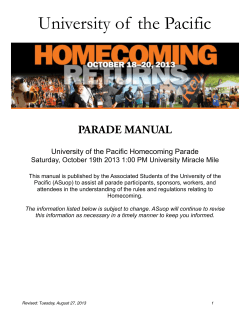 University of  the Pacific PARADE MANUAL