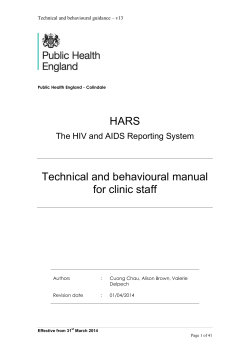 HARS Technical and behavioural manual for clinic staff
