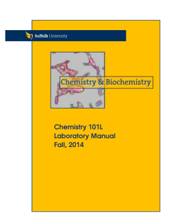 Chemistry 101L Laboratory Manual Fall, 2014