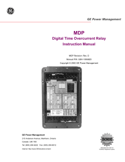 g MDP Digital Time Overcurrent Relay Instruction Manual