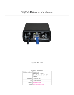 SQM-LE Operator’s Manual