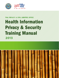 Health Information Privacy &amp; Security Training Manual 2013