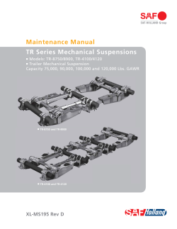 TR Series Mechanical Suspensions Maintenance Manual