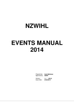 NZWIHL EVENTS MANUAL 2014