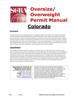 Colorado Oversize/ Overweight