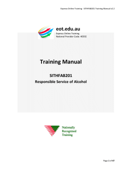 Training Manual eot.edu.au SITHFAB201