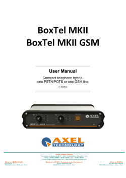 BoxTel MKII BoxTel MKII GSM  User Manual