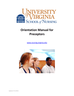 Orientation Manual for Preceptors  www.nursing.virginia.edu