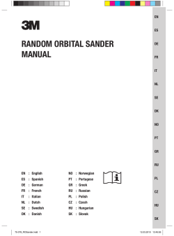 RANDOM ORBITAL SANDER MANUAL