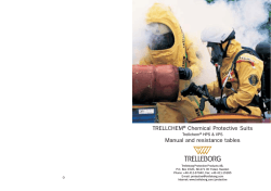 TRELLCHEM Chemical Protective Suits Manual and resistance tables Trellchem