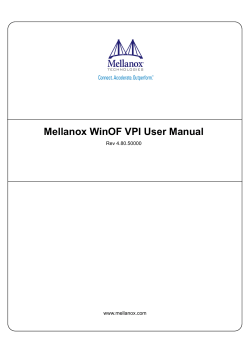 Mellanox WinOF VPI User Manual Rev 4.80.50000 www.mellanox.com