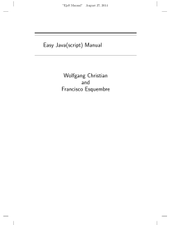Easy Java(script) Manual Wolfgang Christian and Francisco Esquembre