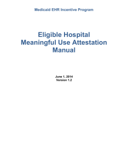 Eligible Hospital Meaningful Use Attestation Manual