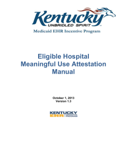 Eligible Hospital Meaningful Use Attestation Manual