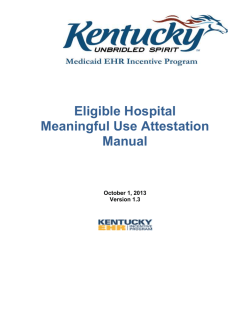Eligible Hospital Meaningful Use Attestation Manual