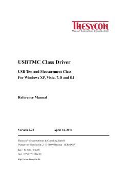 USBTMC Class Driver USB Test and Measurement Class Reference Manual