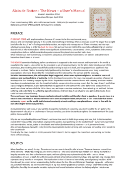 Alain de Botton : The News &ndash; a User&rsquo;s Manual