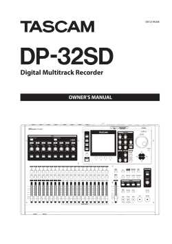 DP-32SD Digital Multitrack Recorder OWNER'S MANUAL D01219420B