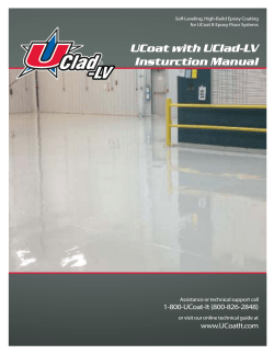 -LV UCoat with UClad-LV Insturction Manual 1-800-UCoat-It (800-826-2848)