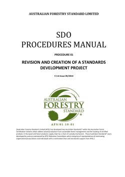 SDO PROCEDURES MANUAL REVISION AND CREATION OF A STANDARDS