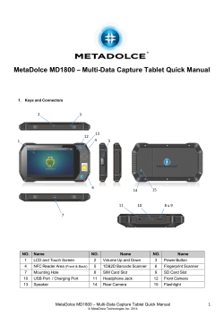 – Multi-Data Capture Tablet Quick Manual MetaDolce MD1800 2