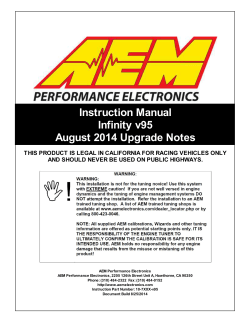 Instruction Manual Infinity v95 August 2014 Upgrade Notes
