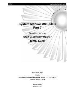 System Manual MMS 6000 Part 7 MMS 6220 Direction for use