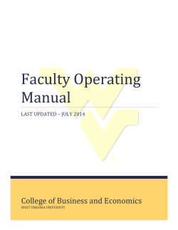 Faculty Operating Manual  College of Business and Economics