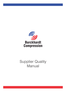 Supplier Quality Manual Burckhardt Compression