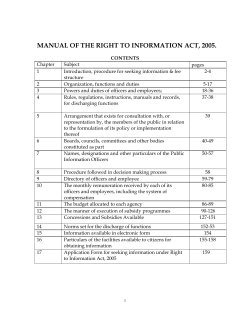 MANUAL OF THE RIGHT TO INFORMATION ACT, 2005.