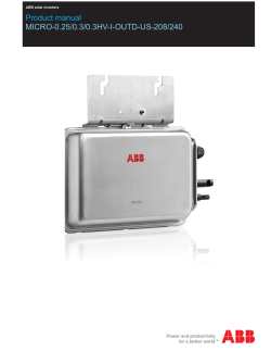 Product manual MICRO-0.25/0.3/0.3HV-I-OUTD-US-208/240 ABB solar inverters