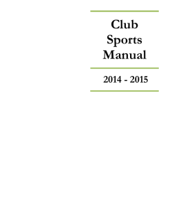 Club Sports Manual