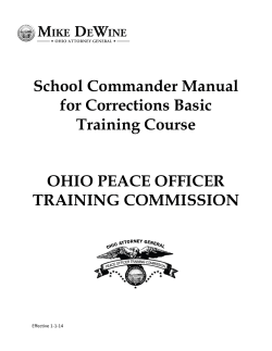 School Commander Manual for Corrections Basic Training Course